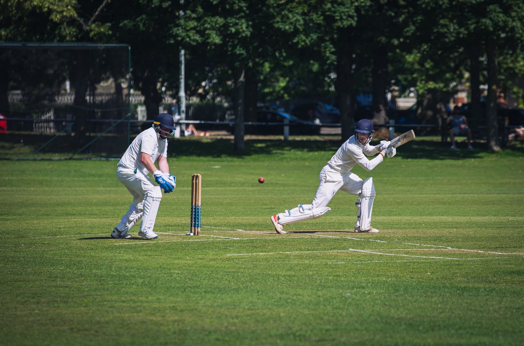 Batter driving in a club match