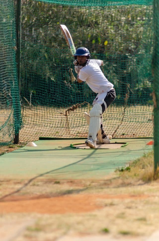 Batting practice in the nets